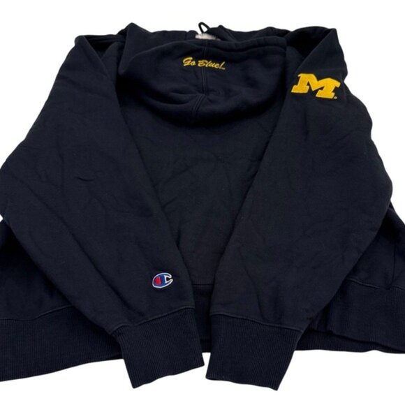 Michigan Football Hoodie Sweatshirt Champion Large Wolverines College Spell Out - Picture 3 of 10